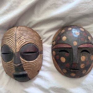 Carved african masks from the DRC
